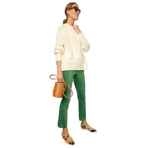 Tuckernuck Ashford High-Waisted Kick
Ankle Corduroy Pants L Green